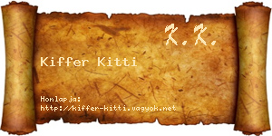 Kiffer Kitti névjegykártya