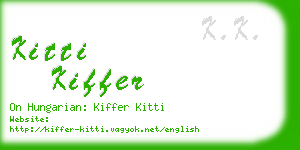 kitti kiffer business card